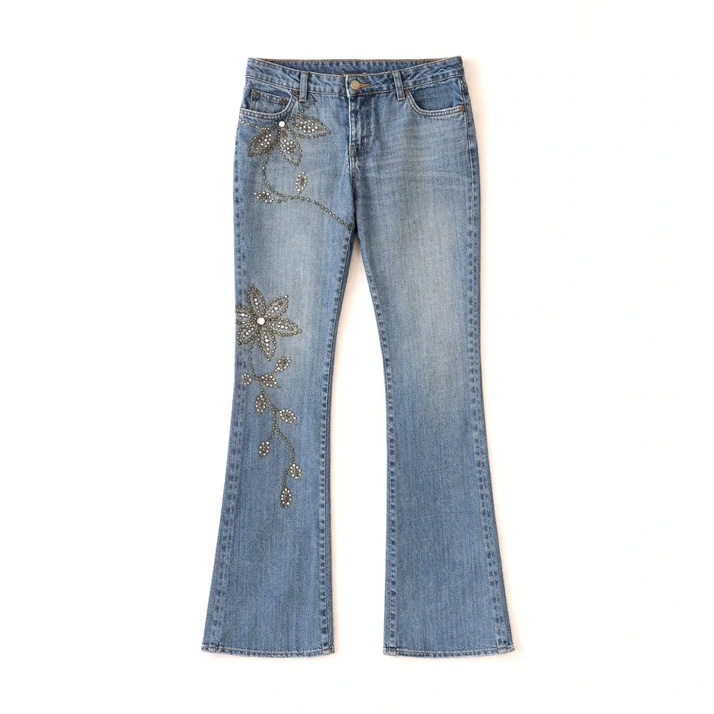 STREETS AHEAD Bejeweled‎ Bootcut Flared Boho Western Jeans Women's 32 x 30.5 USA
